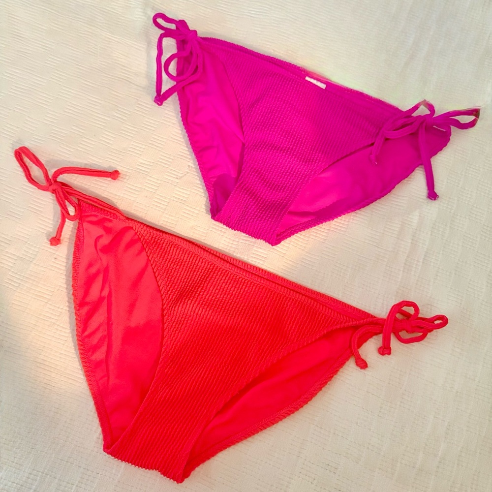 No Boundaries Hot Pink Bikini and Coral Red Bottoms.